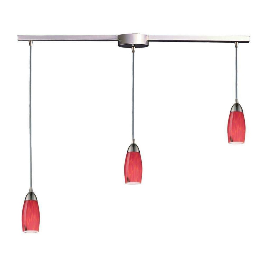 Pendant Lights * | Milan 3-Light Satin Nickel Ceiling Pendant By Titan Lighting