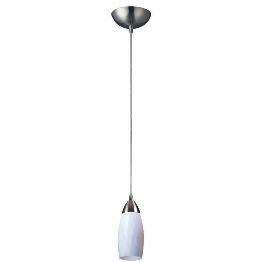 Pendant Lights * | Milan 1-Light Satin Nickel Ceiling Pendant By Titan Lighting