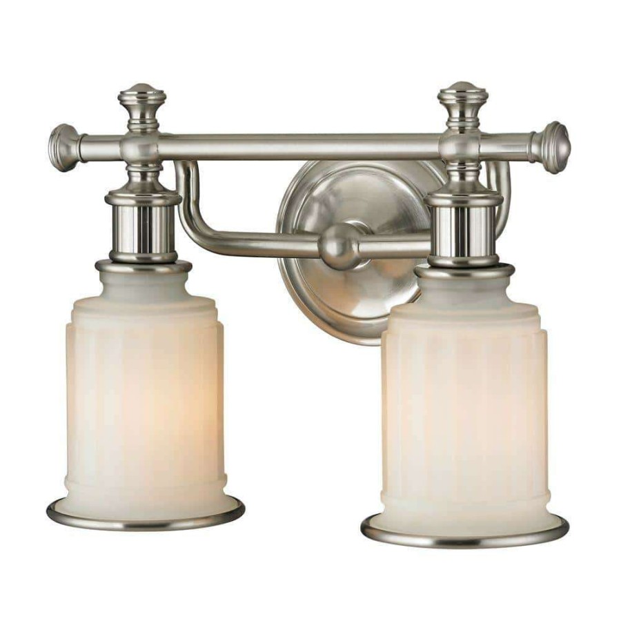 Vanity Lighting * | Kildare 2-Light Brushed Nickel Bath Light By Titan Lighting