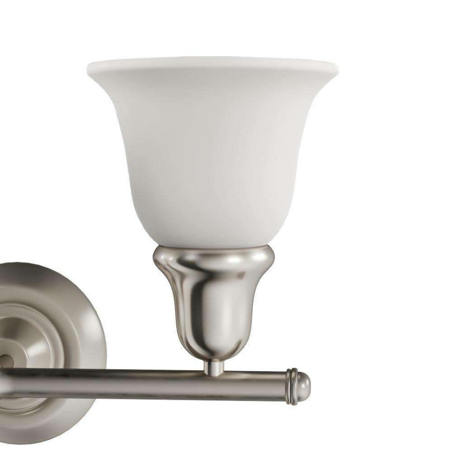 Vanity Lighting * | Berwick 2-Light Brushed Nickel Wall Mount Bath Bar Light By Titan Lighting