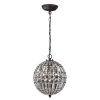 Pendant Lights * | Talgarth 1-Light Dark Bronze Round Crystal Mini Pendant By Titan Lighting