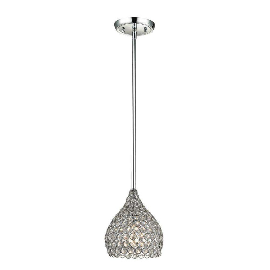 Pendant Lights * | Hammond 1-Light Polished Chrome Pendant By Titan Lighting