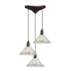 Pendant Lights * | Hand Formed Glass 3-Light Oil Rubbed Bronze Pendant By Titan Lighting