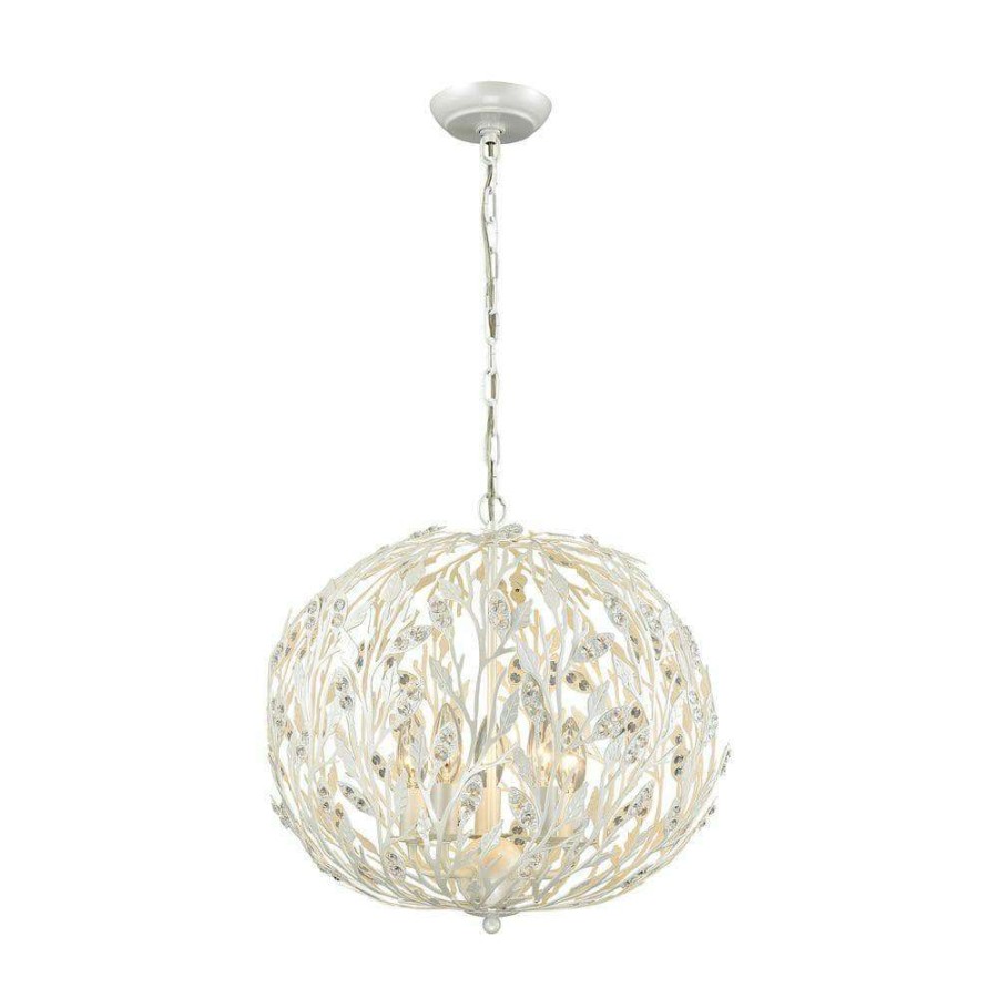 Chandeliers * | Trella 5-Light Pearl White Chandelier By Titan Lighting