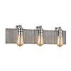 Vanity Lighting * | Corrugated Steel 3-Light Weathered Zinc And Polished Nickel Vanity Light By Titan Lighting