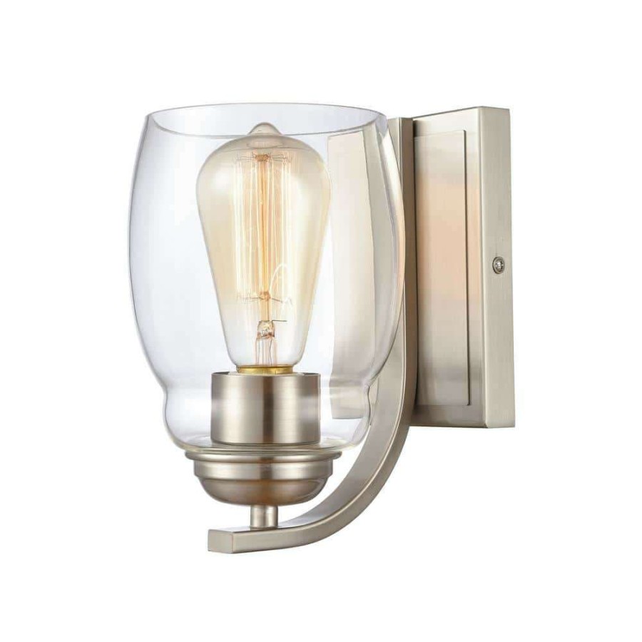 Wall Sconces * | 1 Light Brushed Nickel Wall Sconce By Titan Lighting