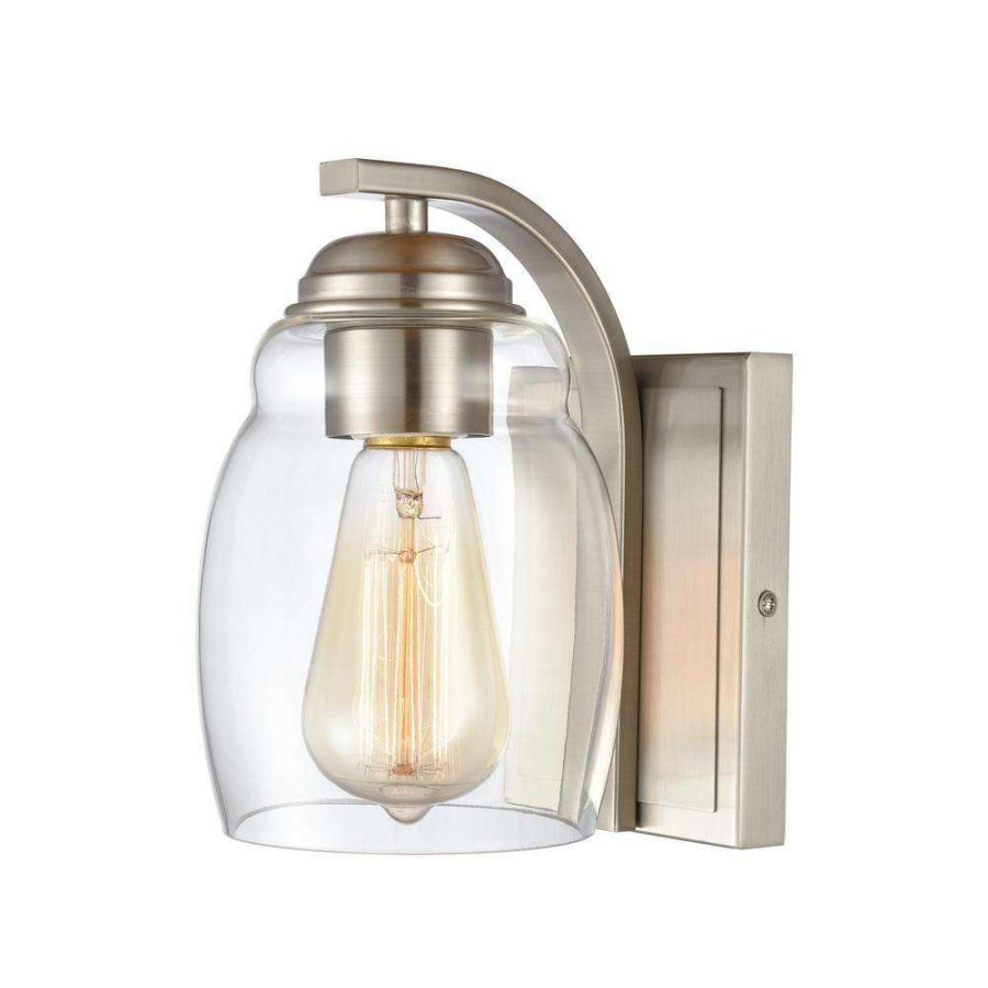 Wall Sconces * | 1 Light Brushed Nickel Wall Sconce By Titan Lighting