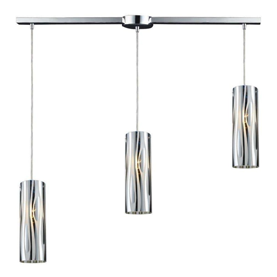 Chandeliers * | Chromia 3-Light Polished Chrome Ceiling Pendant By Titan Lighting