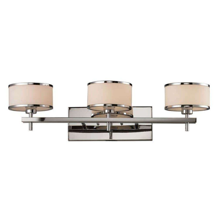 Vanity Lighting * | Utica 3-Light Polished Chrome Wall Mount Bath Bar Light By Titan Lighting