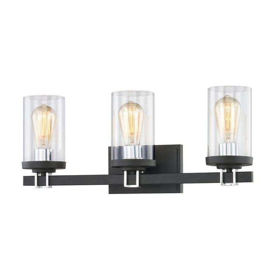 Vanity Lighting * | Holdfast 22 In. 3-Light Charcoal Vanity Light By Titan Lighting