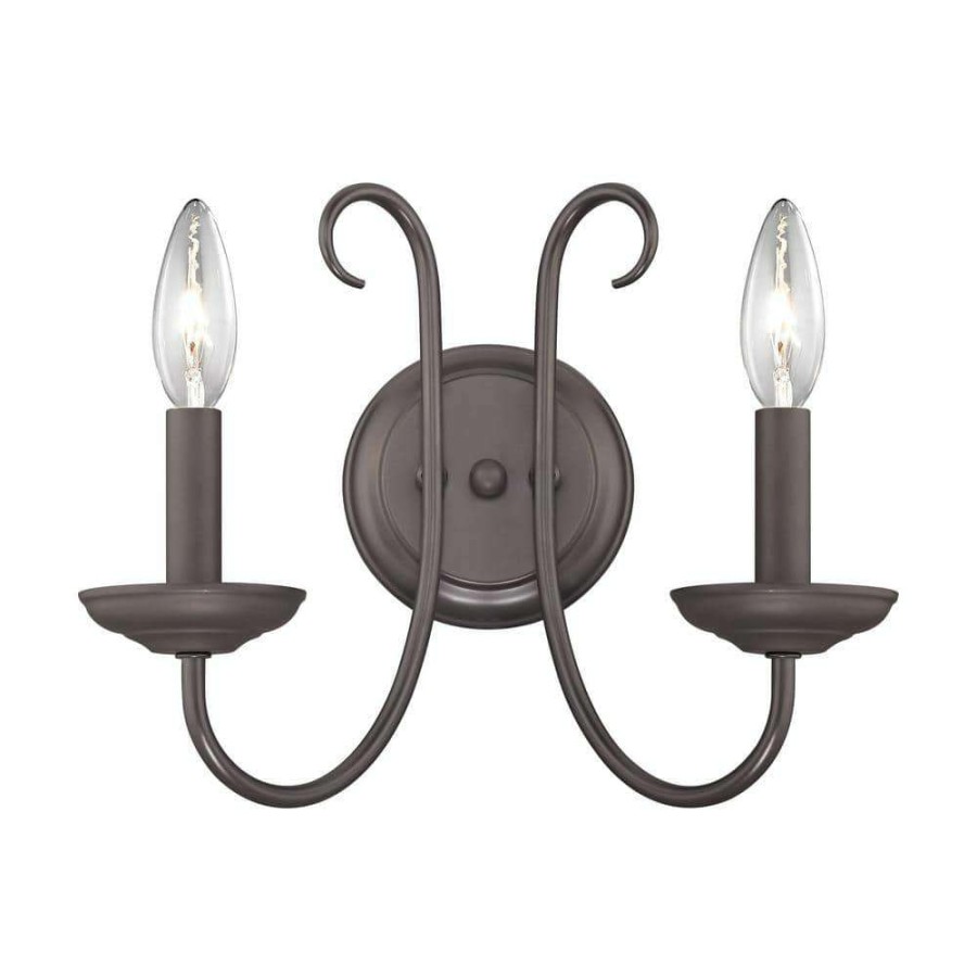 Wall Sconces * | Williamsport 2-Light Oil Rubbed Bronze Sconce By Titan Lighting