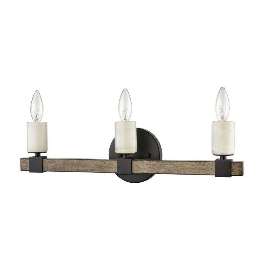 Vanity Lighting * | Stone Manor 21 In. 3-Light Matte Black Vanity Light By Titan Lighting