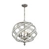 Chandeliers * | Renaissance 5-Light Weathered Zinc Chandelier With Metal And Crystal Shade By Titan Lighting