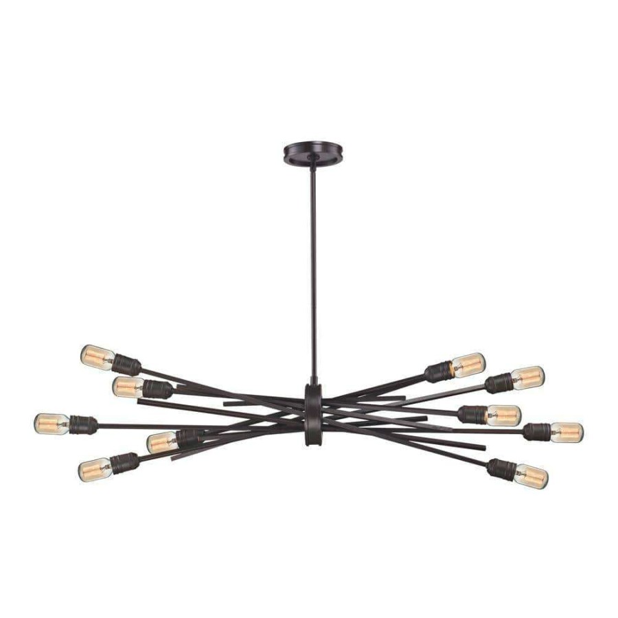 Chandeliers * | Xenia 10-Light Oil-Rubbed Bronze Chandelier By Titan Lighting