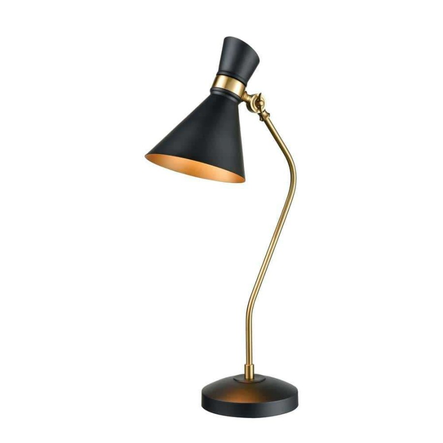 Lamps * | Virtuoso Table Lamp In Matte Black And Aged Brass By Titan Lighting