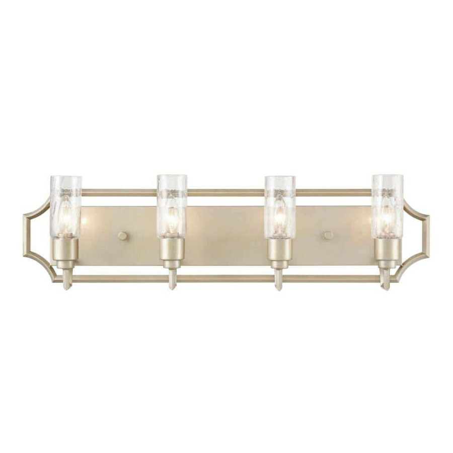 Vanity Lighting * | Cheswick 33 In. 4-Light Aged Silver Vanity Light By Titan Lighting