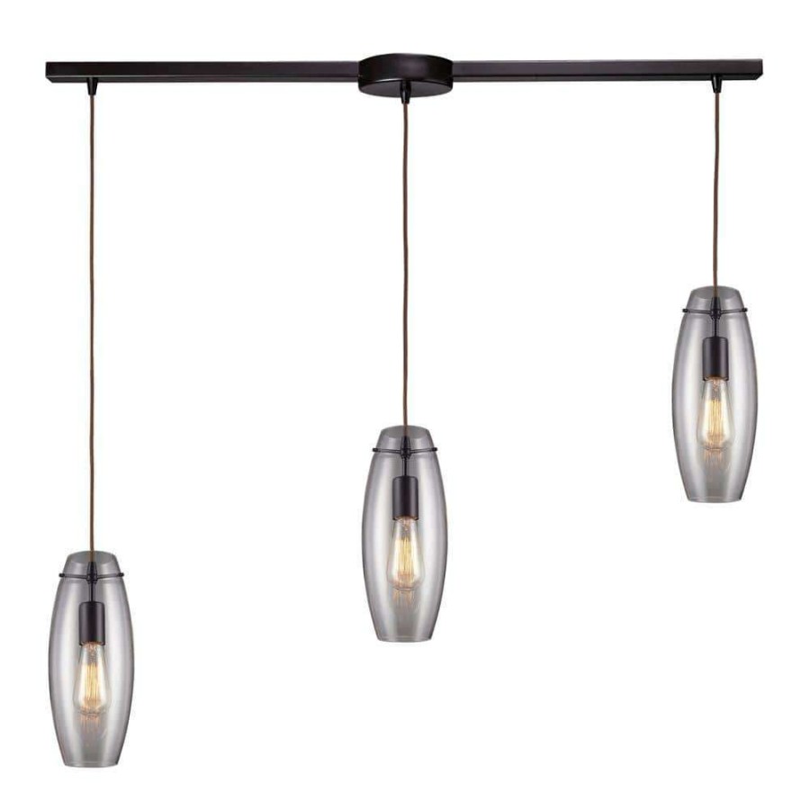 Pendant Lights * | Menlow Park 3-Light Oiled Bronze Ceiling Mount Pendant By Titan Lighting