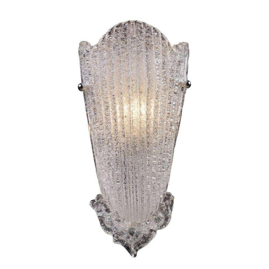 Wall Sconces * | Providence 1-Light Antique Silver Leaf Sconce By Titan Lighting