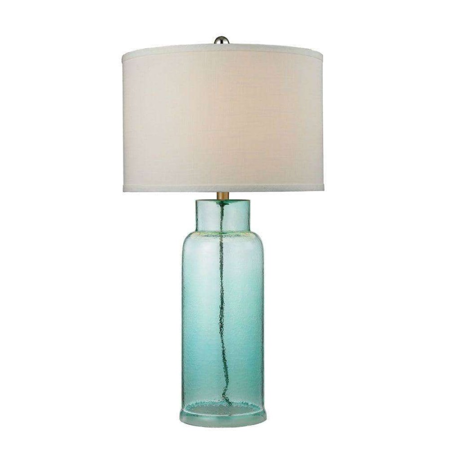 Lamps * | 30 In. Seafoam Green Glass Bottle Table Lamp By Titan Lighting