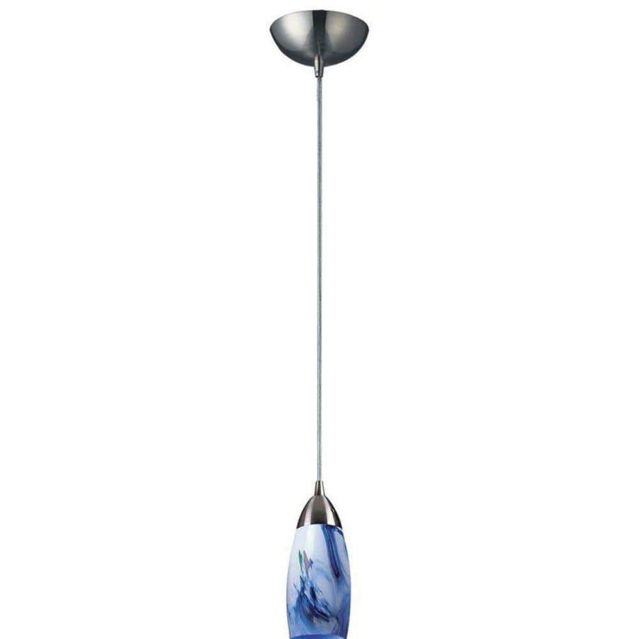 Pendant Lights * | Milan 1-Light Satin Nickel Ceiling Pendant By Titan Lighting