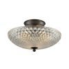 Chandeliers * | Sweetwater 3-Light Oil Rubbed Bronze With Clear Crystal Glass Semi-Flushmount By Titan Lighting