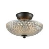 Chandeliers * | Sweetwater 2-Light Oil Rubbed Bronze With Clear Crystal Glass Semi-Flushmount By Titan Lighting