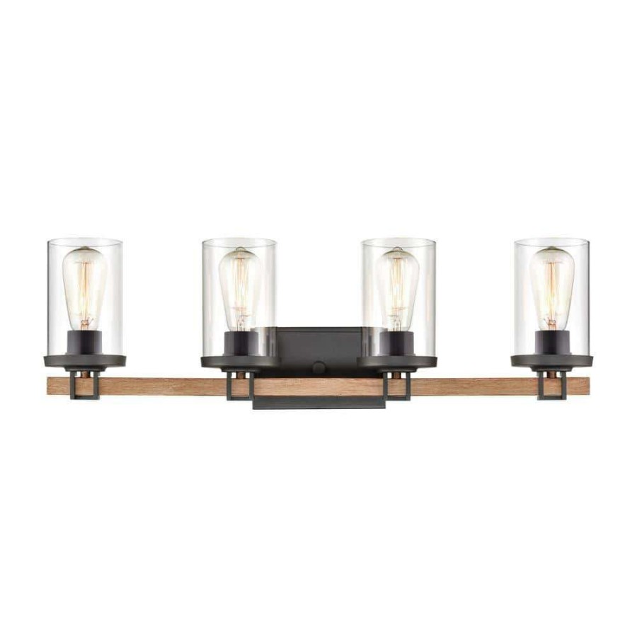 Vanity Lighting * | Holdfast 28 In. 4-Light Charcoal Vanity Light By Titan Lighting