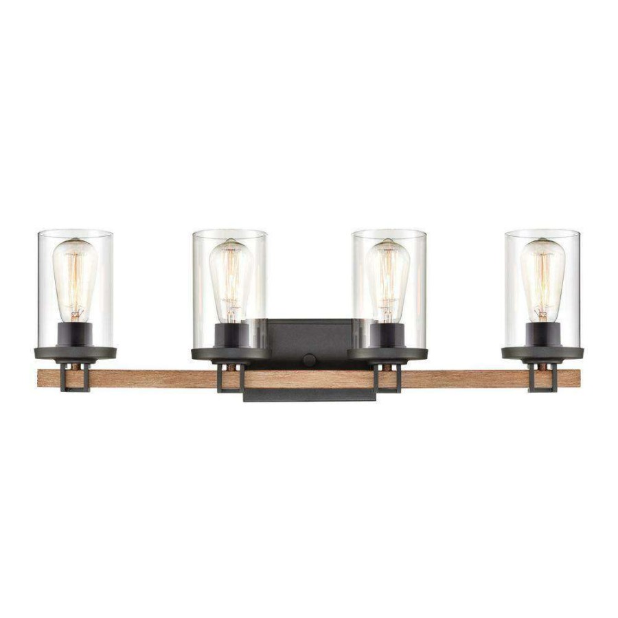 Vanity Lighting * | Holdfast 28 In. 4-Light Charcoal Vanity Light By Titan Lighting