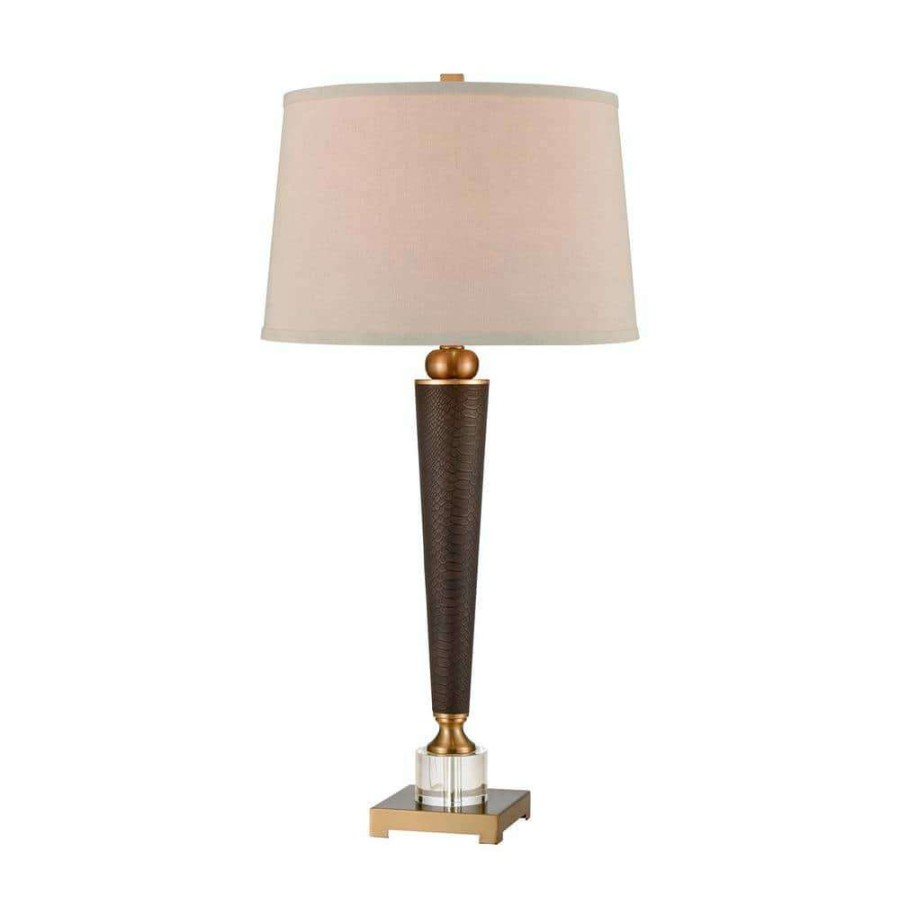 Lamps * | Ancrame 32 In. Chocolate Embossed Snake Table Lamp By Titan Lighting