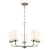 Chandeliers * | 5-Light Brushed Nickel Candelabra Chandelier With Glass Shades By Titan Lighting