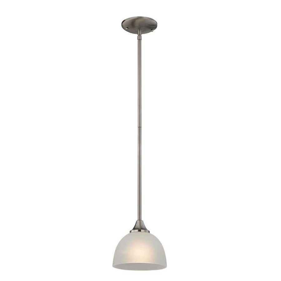 Pendant Lights * | Bristol Lane 1-Light Brushed Nickel Pendant By Titan Lighting