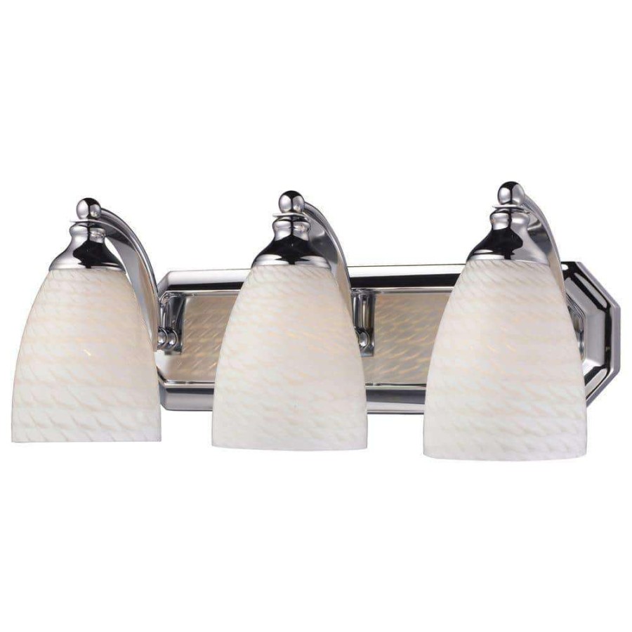 Vanity Lighting * | 3-Light Polished Chrome Wall Mount Vanity Light By Titan Lighting