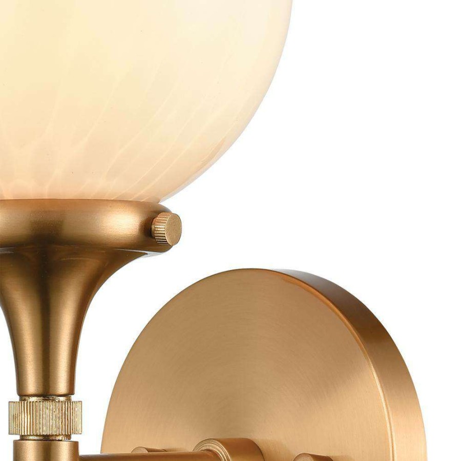 Wall Sconces * | Beverly Hills 1-Light Satin Brass Wall Sconce By Titan Lighting