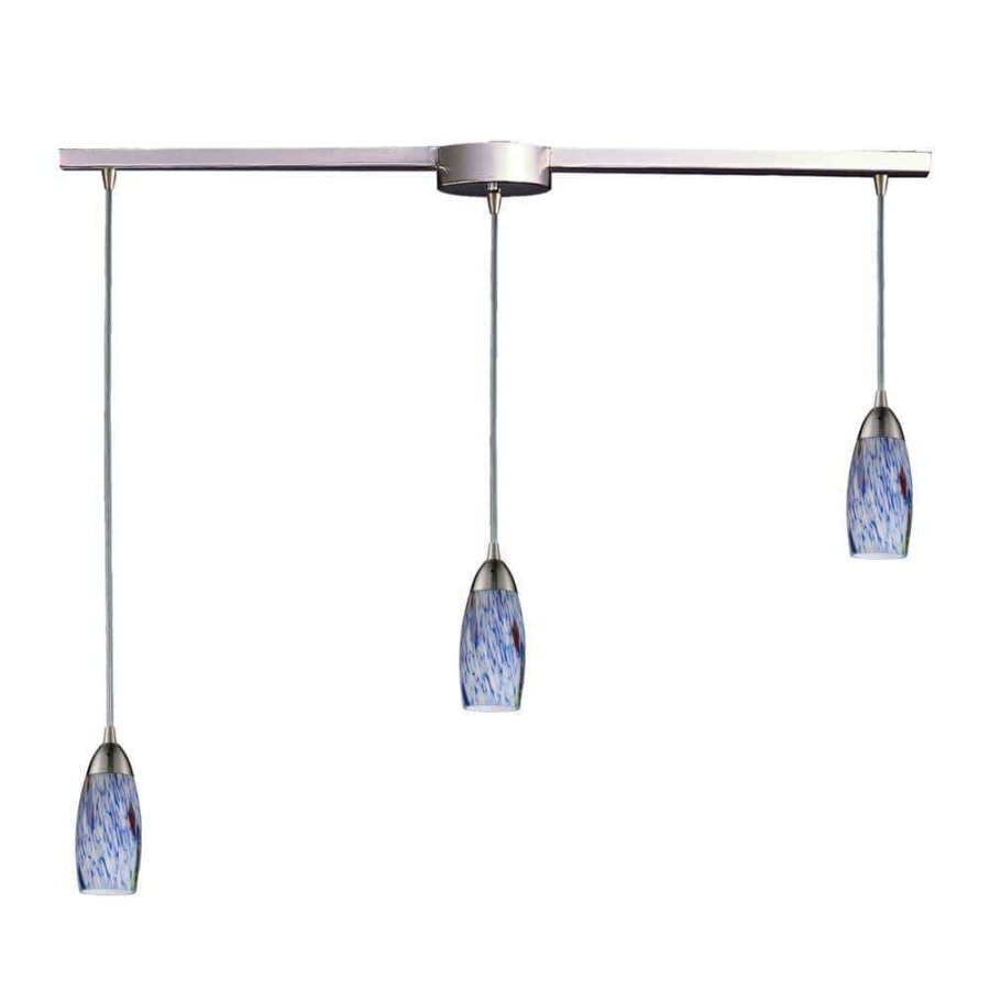 Pendant Lights * | Milan 3-Light Satin Nickel Ceiling Pendant By Titan Lighting