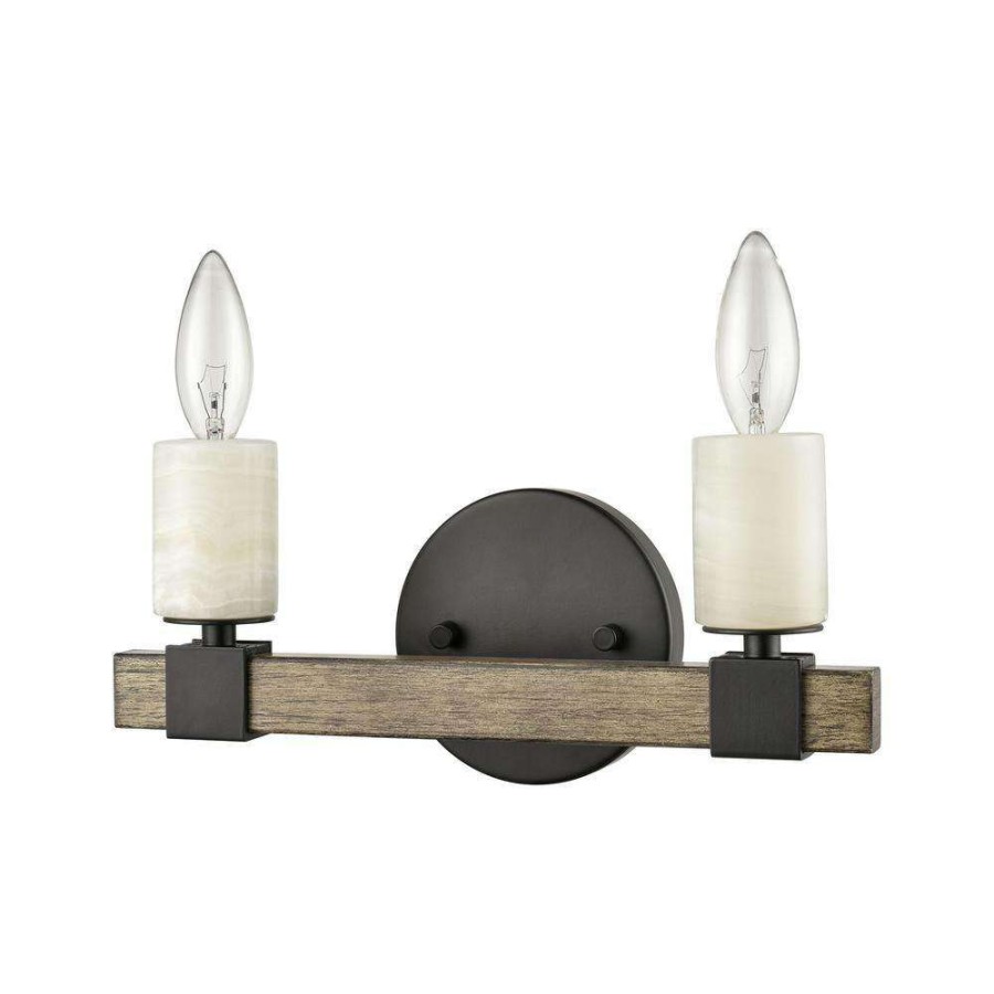 Vanity Lighting * | Stone Manor 12 In. 2-Light Matte Black Vanity Light By Titan Lighting