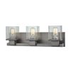 Vanity Lighting * | Hotelier 3-Light Weathered Zinc With Clear Glass Bath Light By Titan Lighting