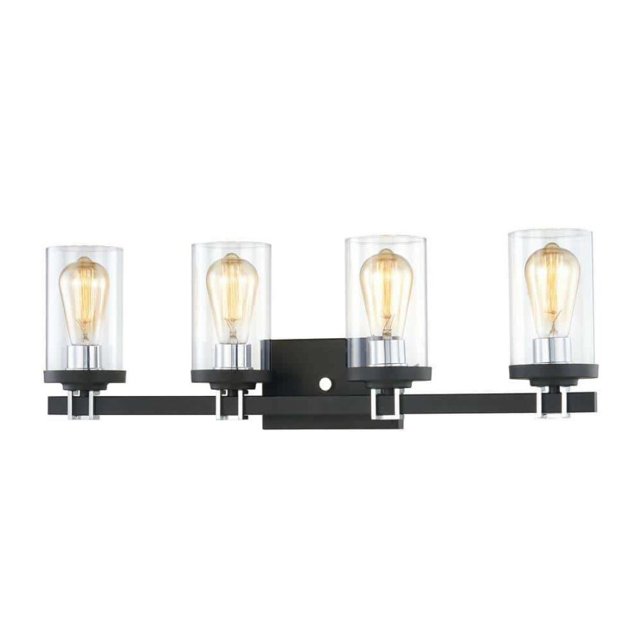 Vanity Lighting * | Holdfast 28 In. 4-Light Charcoal Vanity Light By Titan Lighting