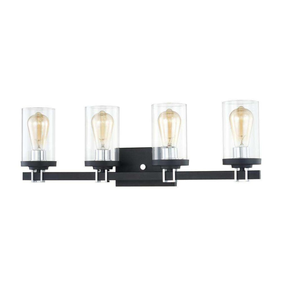 Vanity Lighting * | Holdfast 28 In. 4-Light Charcoal Vanity Light By Titan Lighting