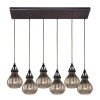 Pendant Lights * | Danica 6-Light Oil Rubbed Bronze And Mercury Glass Pendant By Titan Lighting