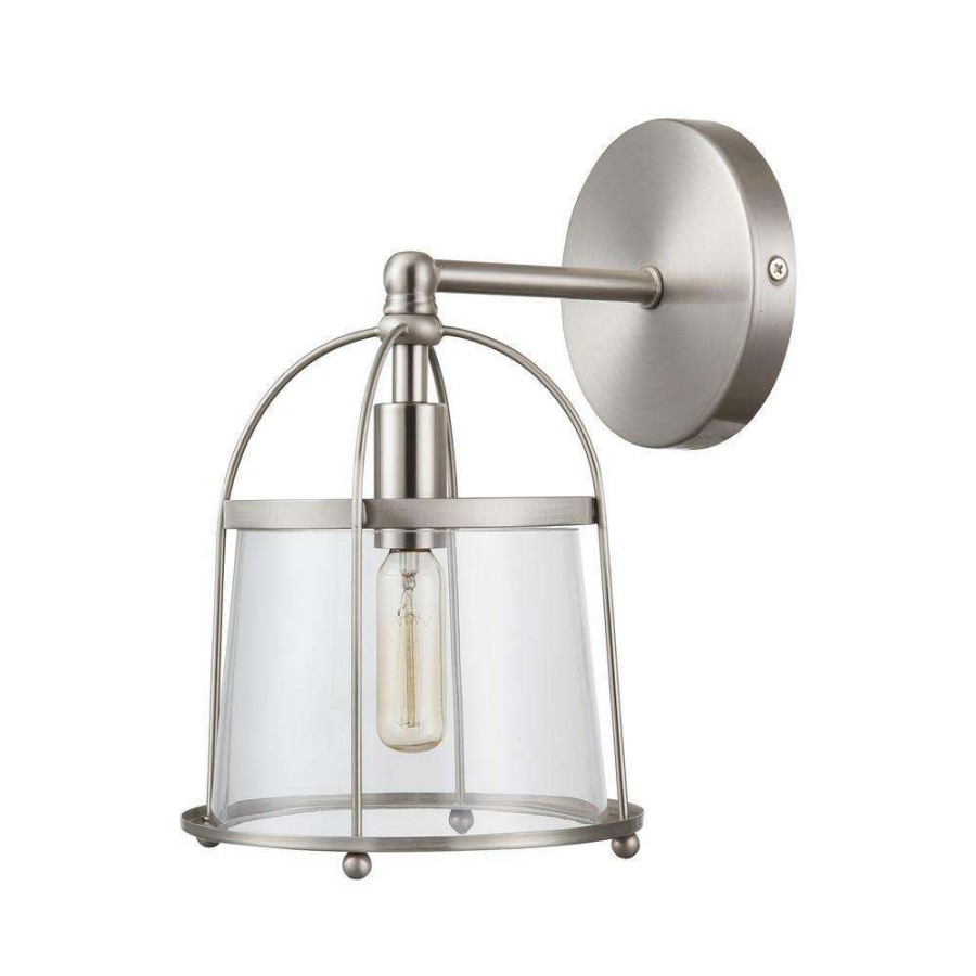 Vanity Lighting * | Merrick 7 In. 1-Light Satin Nickel Vanity Light By Titan Lighting