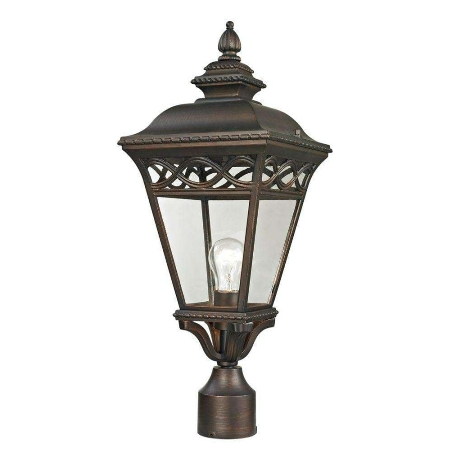 Outdoor Lighting * | Mendham 1-Light Outdoor Hazelnut Bronze Post Lantern By Titan Lighting