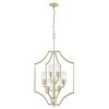 Chandeliers * | Cheswick 6-Light Aged Silver Chandelier With Glass Shades By Titan Lighting