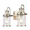 Vanity Lighting * | Millburn 15 In. 2-Light Satin Nickel Vanity Light By Titan Lighting