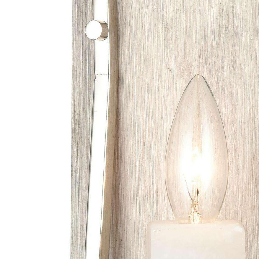 Wall Sconces * | White Stone 1-Light Polished Nickel Wall Sconce By Titan Lighting