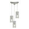 Pendant Lights * | Ice Fragments 3-Light Satin Nickel Pendant By Titan Lighting