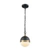 Pendant Lights * | Harmelin 1-Light Matte Black And Satin Brass Pendant By Titan Lighting