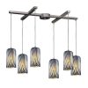 Pendant Lights * | Molten 6-Light Satin Nickel Ceiling Mount Pendant By Titan Lighting