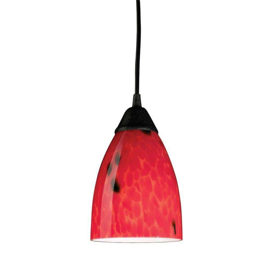 Pendant Lights * | Classico 1-Light Dark Rust Ceiling Mount Pendant By Titan Lighting