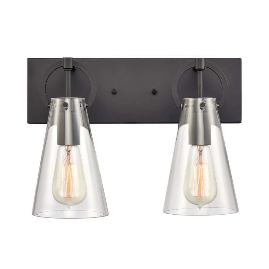 Vanity Lighting * | Gabby 15 In. 2-Light Matte Black Vanity Light By Titan Lighting