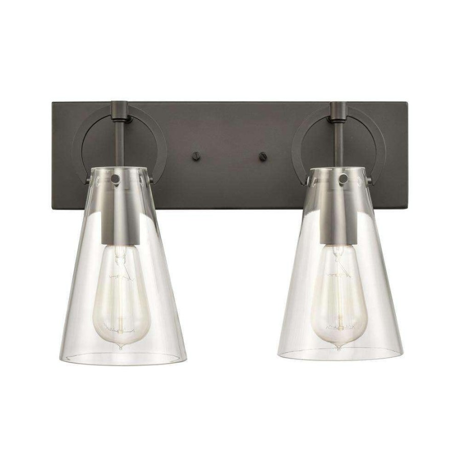 Vanity Lighting * | Gabby 15 In. 2-Light Matte Black Vanity Light By Titan Lighting